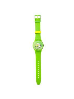 Swatch Neon Green and Yellow Swiss Quartz Watch Transparent Dial and New Battery